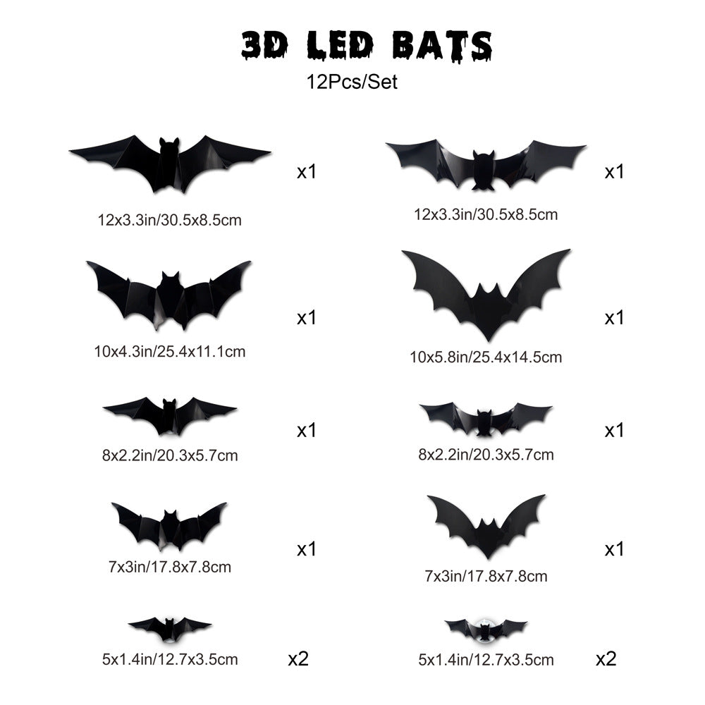 Griezelige Halloween LED 3D Vleermuis Wanddecoratie