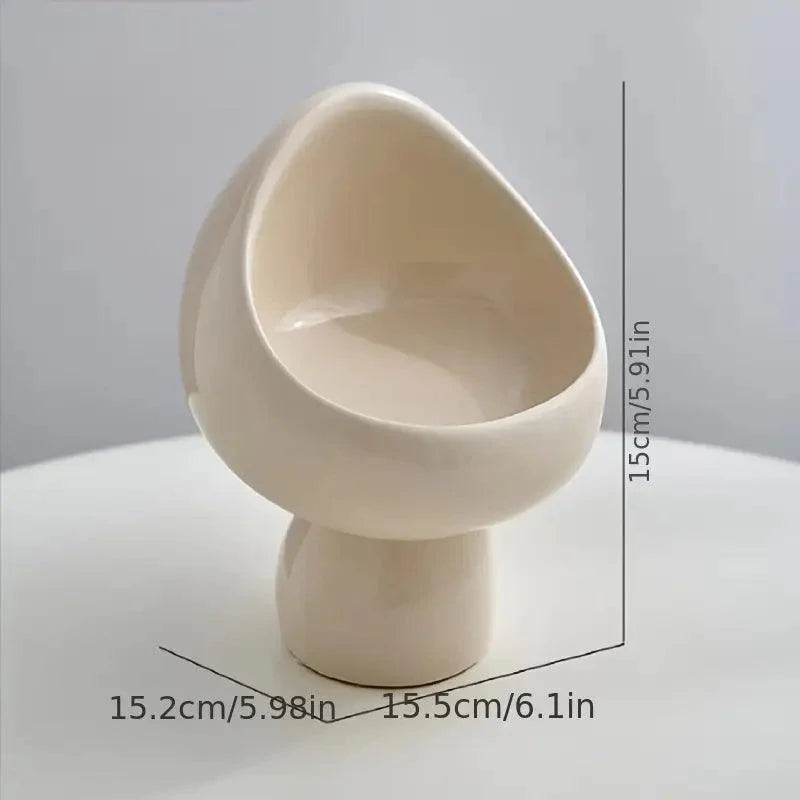 Minimalistische keramische paddestoel opbergdoos voor sieraden en sleutels