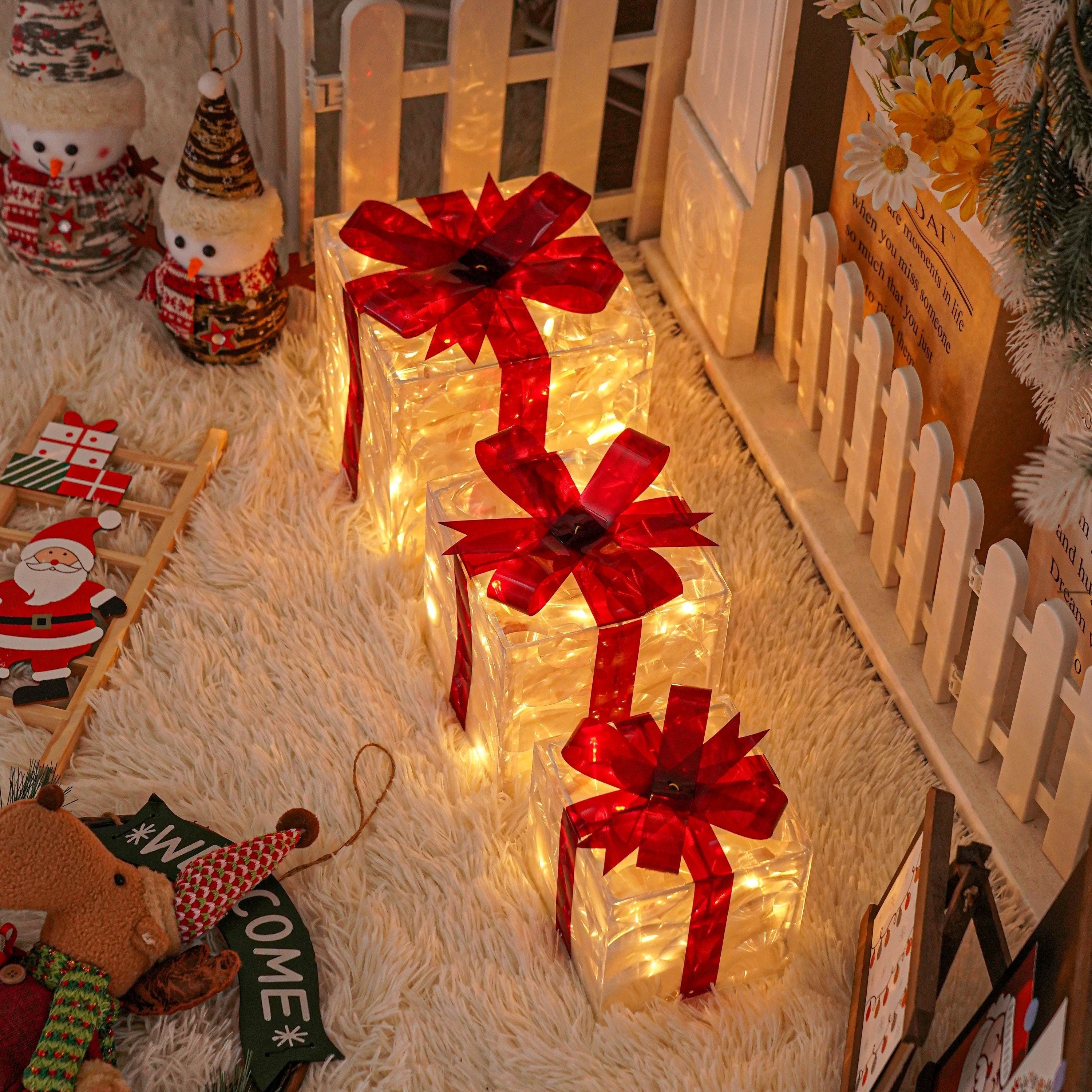 Feestelijke LED Licht Geschenkdoos Set voor Vakantie Decoratie