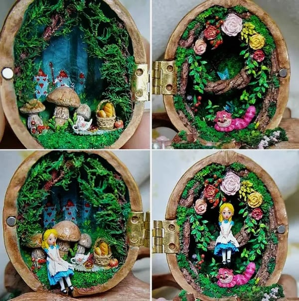 50% OFF | BirchBloom - Handmade Walnut Shell Dollhouse [Last Day Sale]
