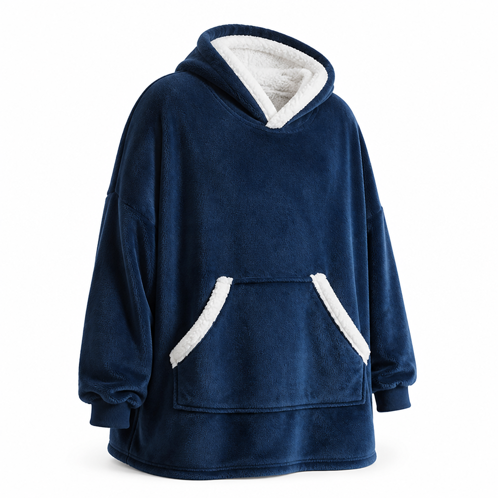 Dekenhoodie | Sherpavoering & microvezelflanel | Grote frontzak