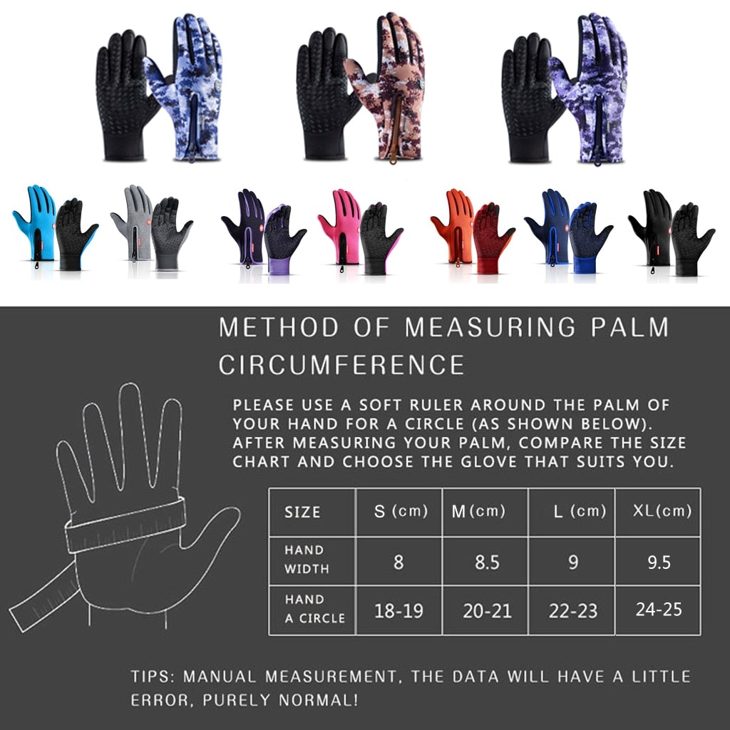 Waterdichte thermische handschoenen met touchscreencompatibiliteit