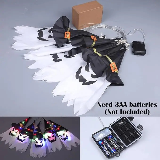 Spookachtige Geestenhoed LED Lantaarn Sfeerverlichting Set