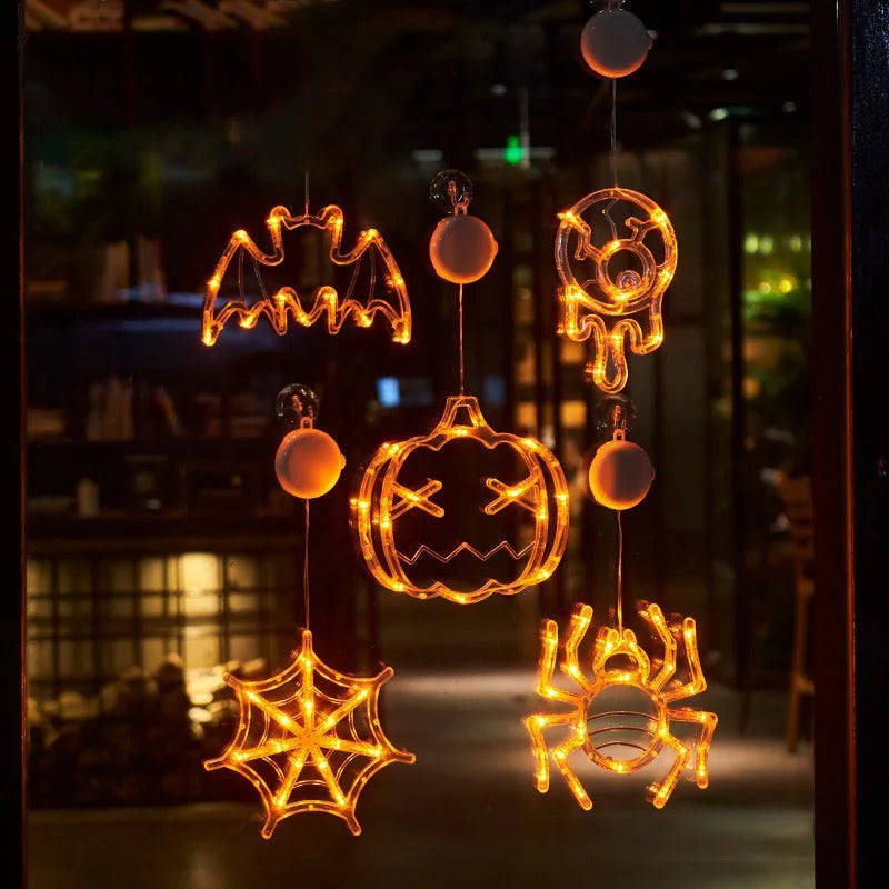 Warme LED-pompoenglowlamp met zuignap voor feestelijke decoratie
