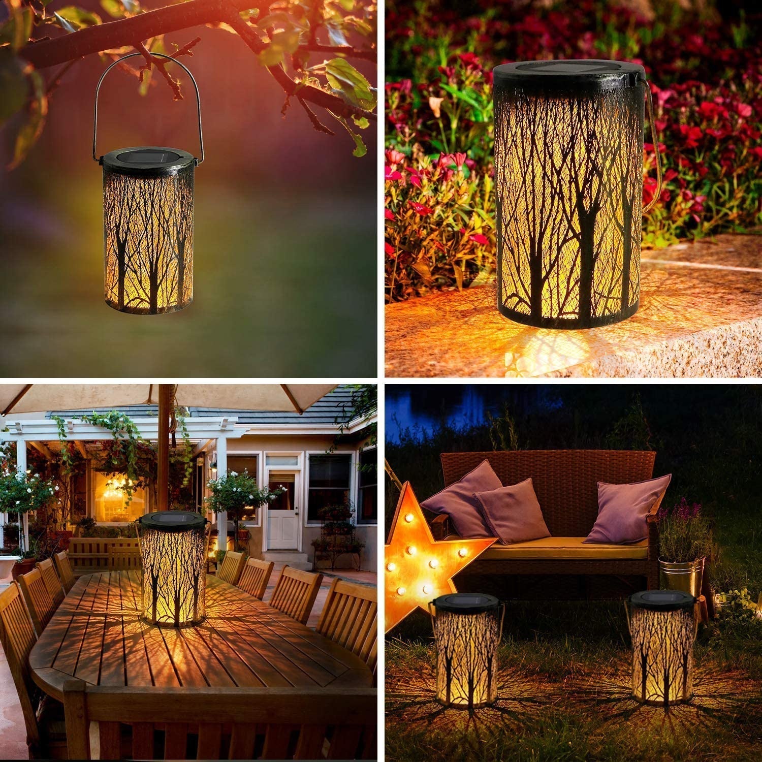 SolarisGlow - Elegant Art Deco solar lantern for stylish garden lighting