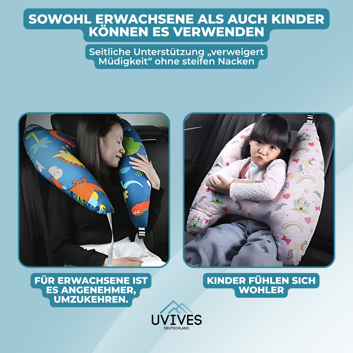 ComfortJourney - travel pillow for children in the backseat of the car