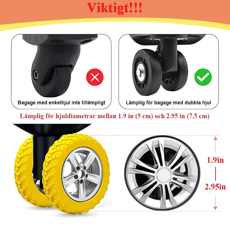 4+4 FREE | WheelShield - Protects the wheels of your suitcase and reduces noise.