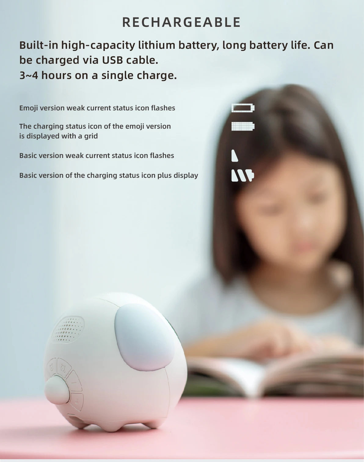 Kawaii Schattige LED Wekker met Nachtlampje voor Kinderen