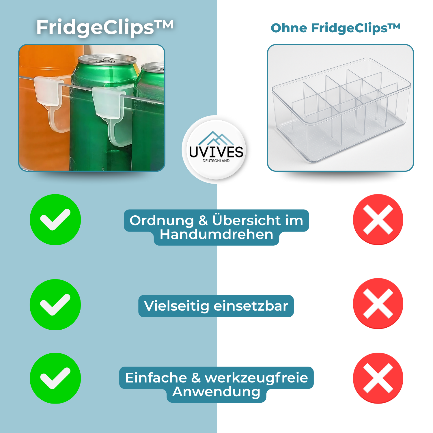 6+6 FREE | FridgeClips - No more mess in the fridge!