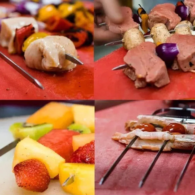 Buy One Get One Free | GrillSkewer™ - Semi-Automatic Stainless Steel Barbecue Fork [Last Day Sale]