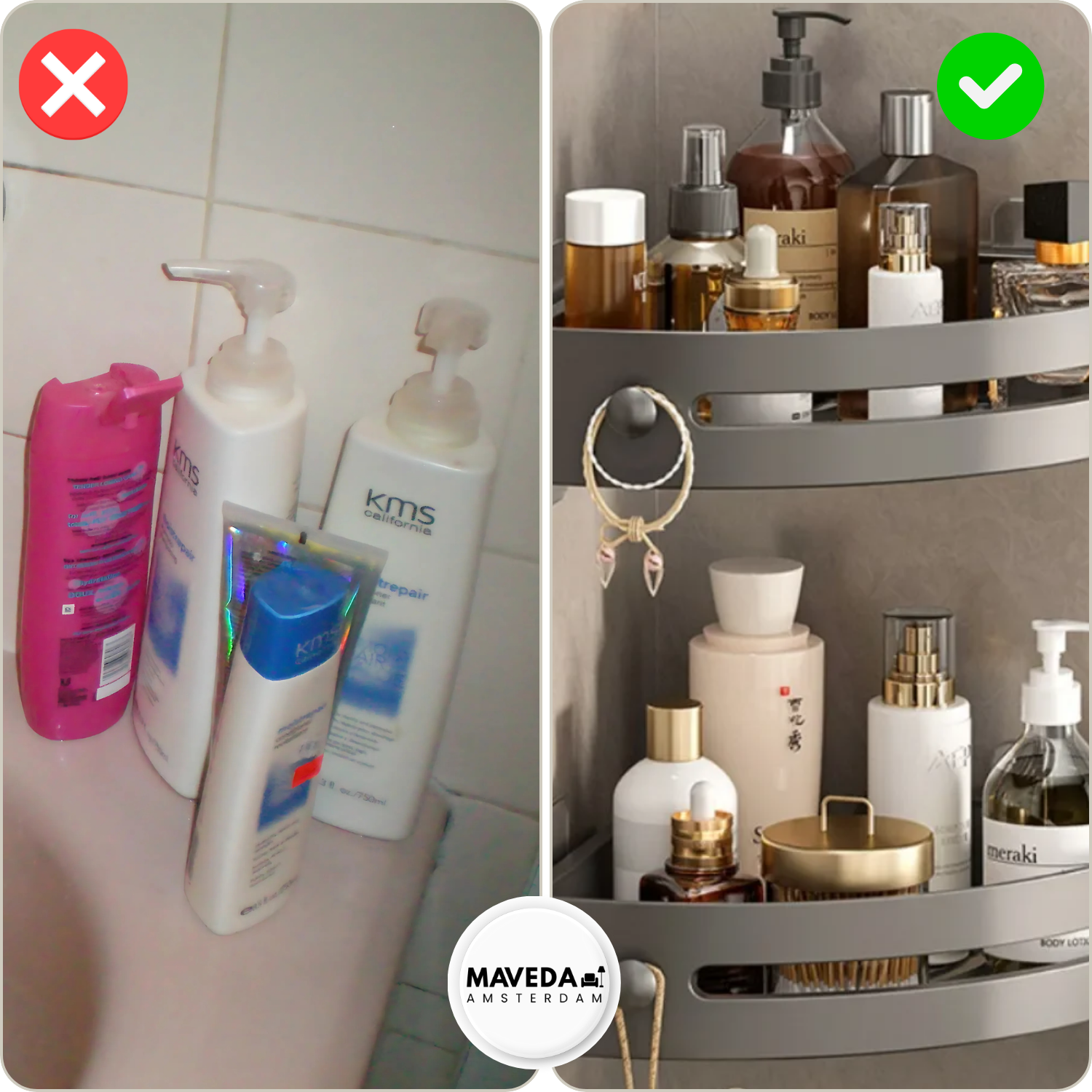 StickShelf™ - Extra Bathroom Storage Without Drilling