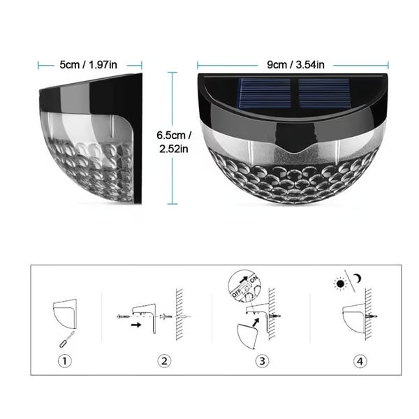 Buy 1+1 FREE | HaloCryst - LED semicircular stair light, wall light, gate light