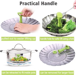 SteamEase - Foldable stainless steel steam insert