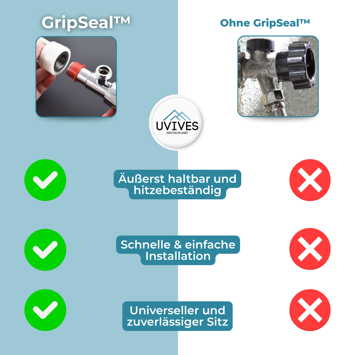 10+10 FREE | GripSeal - The universal silicone seal for every pipe thread