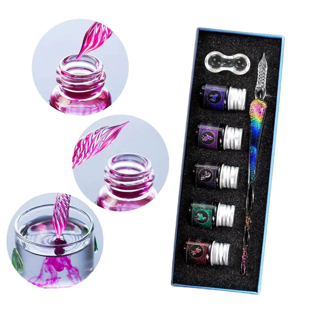 PrismWriter - Handmade Crystal Calligraphy Pencil &amp; Colors Set