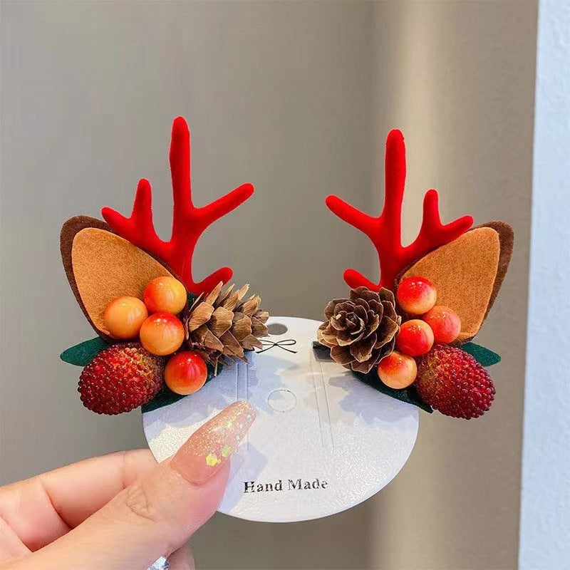 Reindeer Clips - Reindeer Antler Christmas Hair Clip [Last Day Sale] 