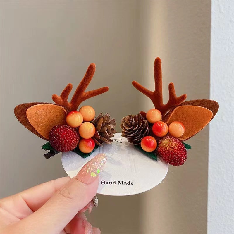 Reindeer Clips - Reindeer Antler Christmas Hair Clip [Last Day Sale] 
