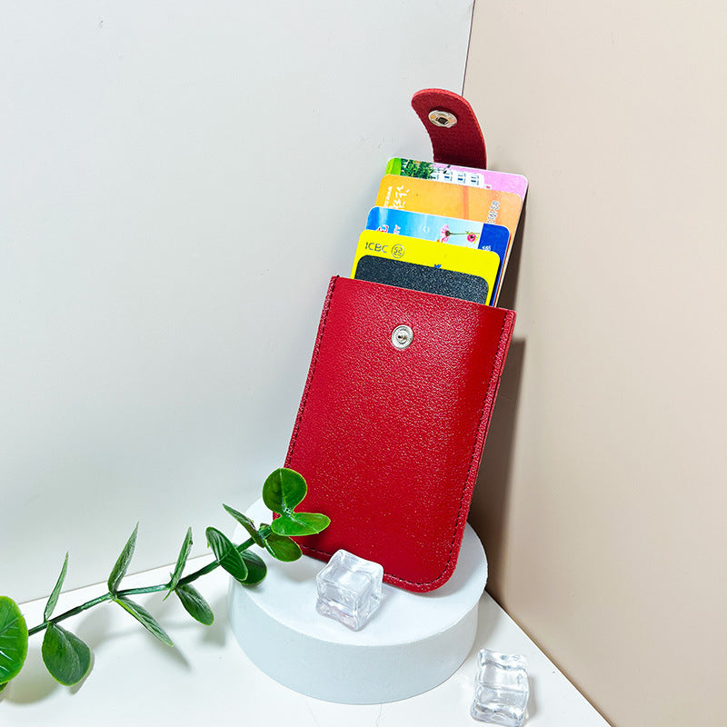 Slanke Minimalistische PU Leren Kaarthouder voor Vrouwen