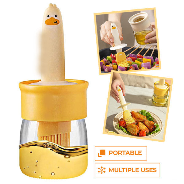 OilEase - The practical oil dispenser with integrated silicone brush!