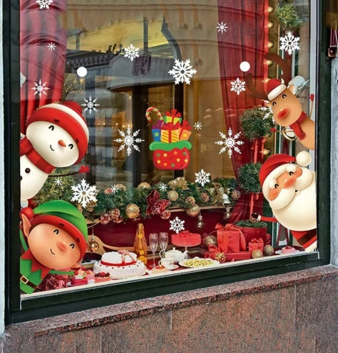 Feestelijke Raamstickers | Dubbelzijdige Kerstmotieven | Aanbrengen met Water