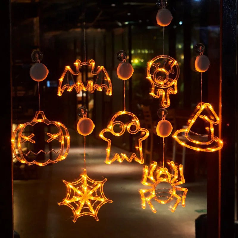 Warme LED-pompoenglowlamp met zuignap voor feestelijke decoratie