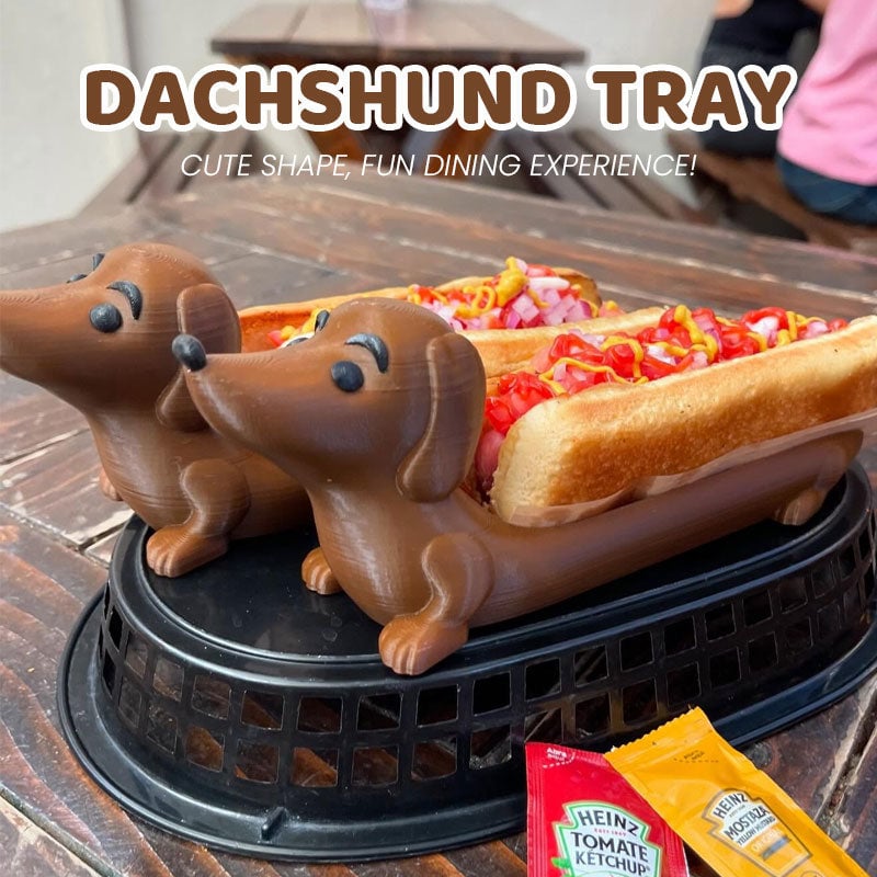 Schattige Teckel Honden Decoratieve Serveer Tray