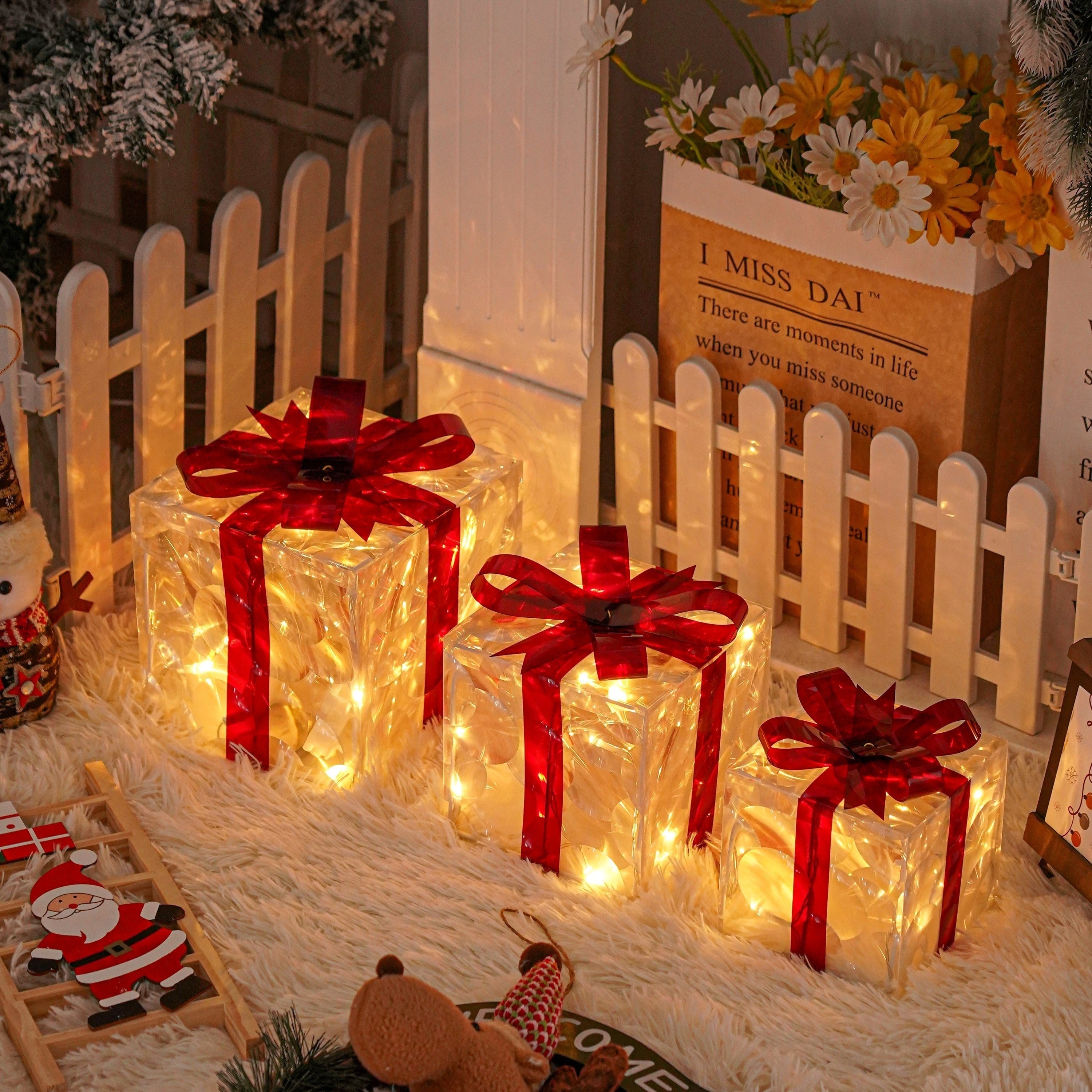 Feestelijke LED Licht Geschenkdoos Set voor Vakantie Decoratie