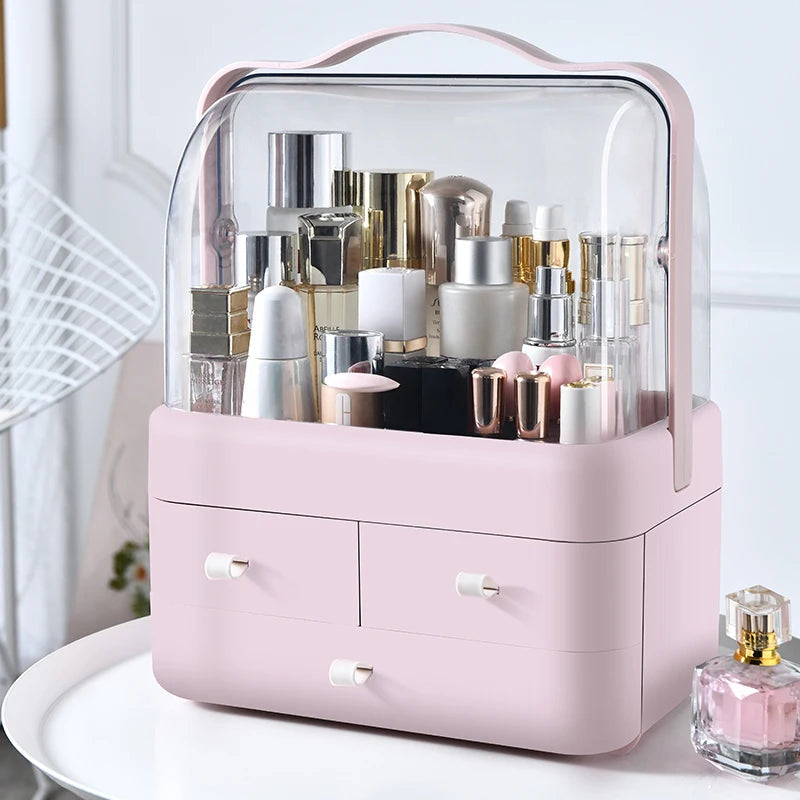 GlowNest™ Draagbare Make-up Organizer met Handgreep en Laden