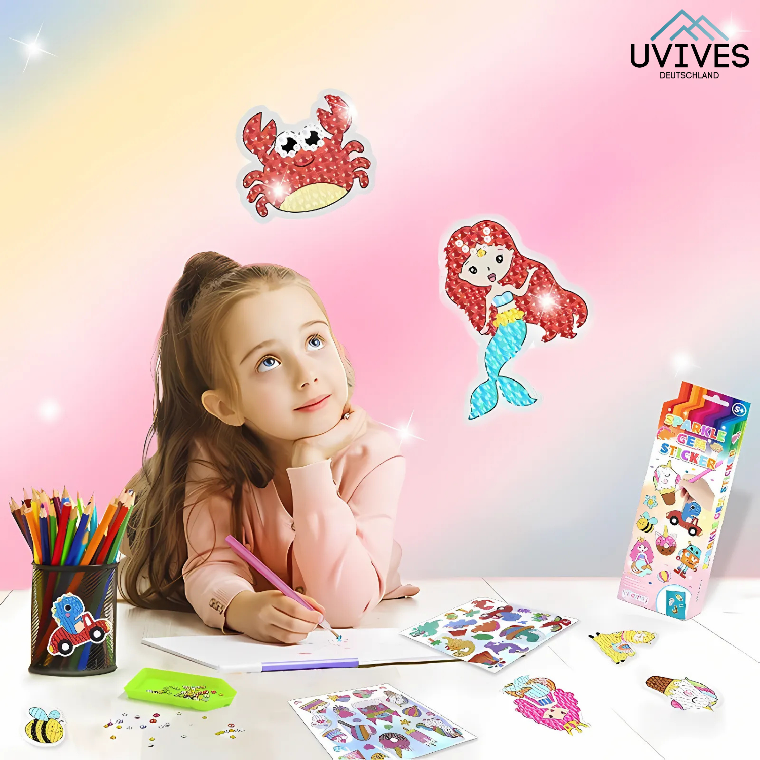 SparkCraft™ - Magical diamond coloring pages for kids