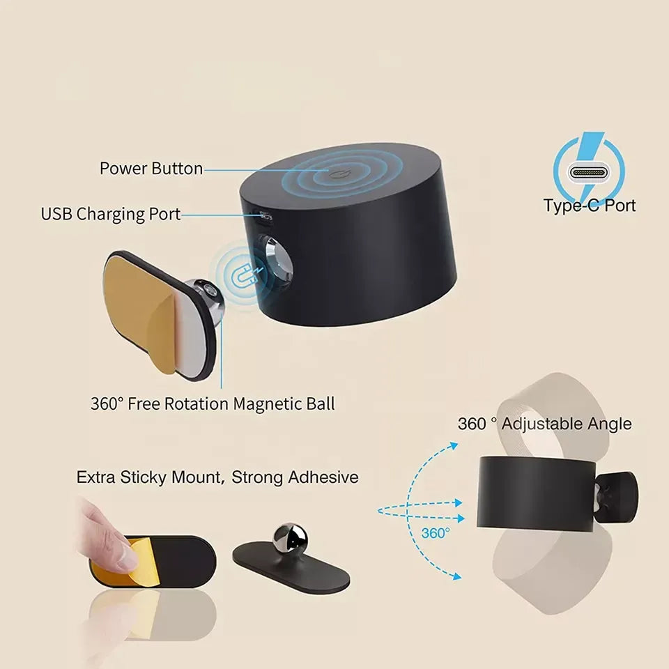 Buy 1+1 FREE | WallBeam - Wireless rechargeable wall lamp [Last day sale]