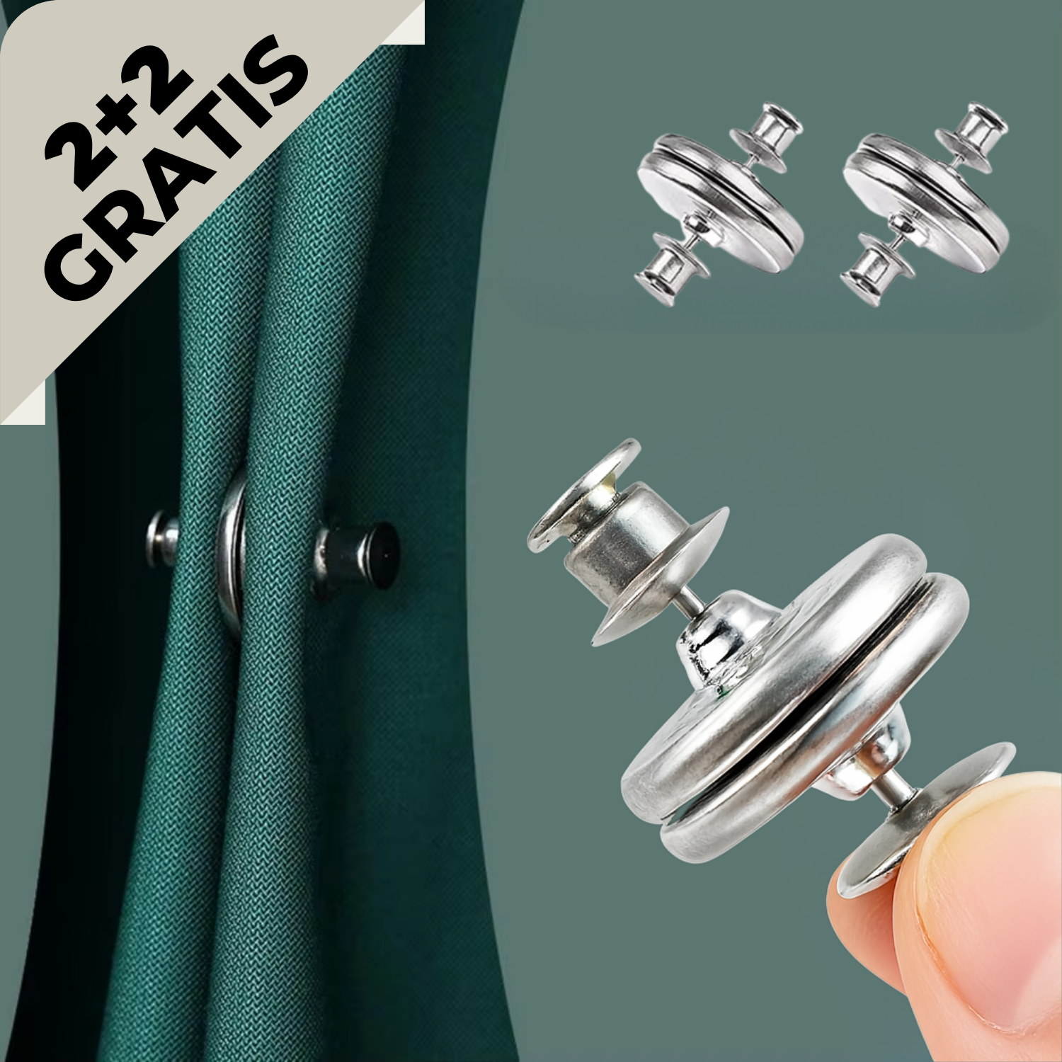 2+2 FREE | GlideHold - Magnetic curtain clips to prevent light leaks