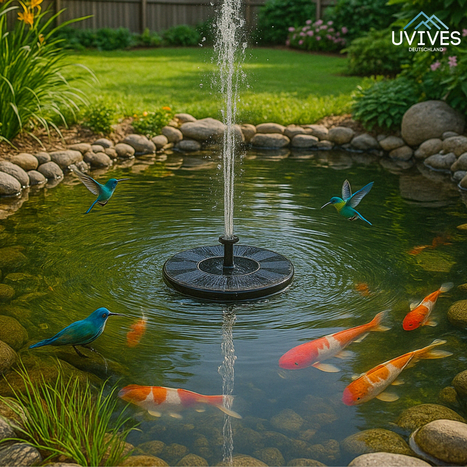 AquaBloom™ - Solar-powered fountain for tranquility and elegance in the garden