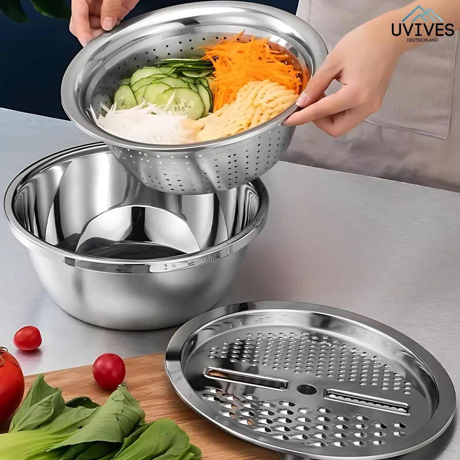 GrateBasin™ - 6-in-1 stainless steel sink