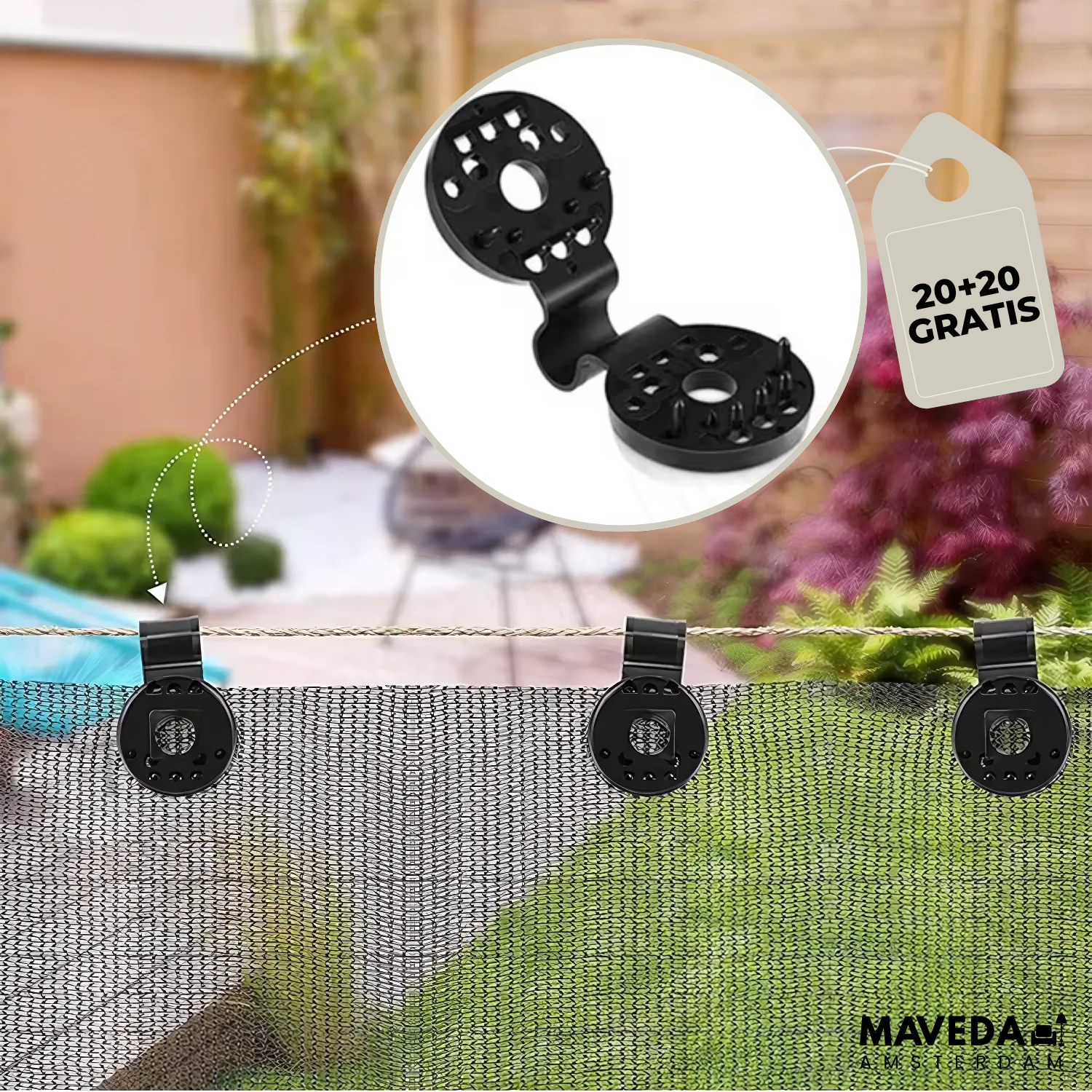 20+20 FREE | ShadeClips - The simple solution for securely attaching shade nets