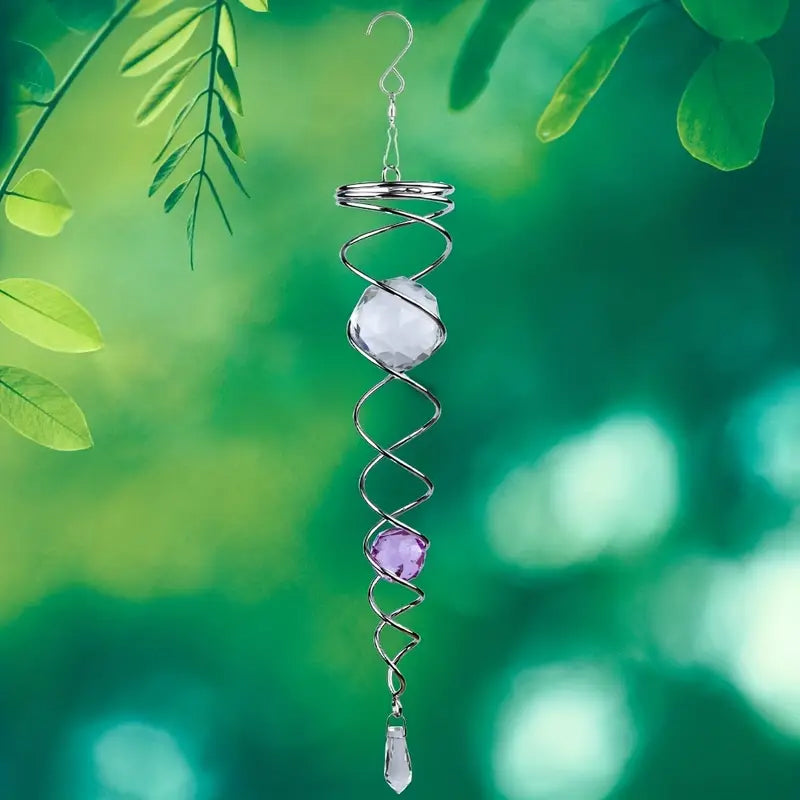 Buy One Get One Free | CrystalTwister™️ - Metal Crystal Spiral Wind Chime [Last-Day Sale] 