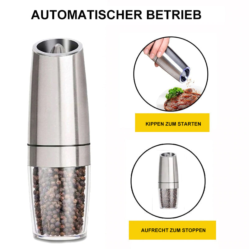 FlavorMagic - Automatic Electric Gravity-Induction Salt and Pepper Mill
