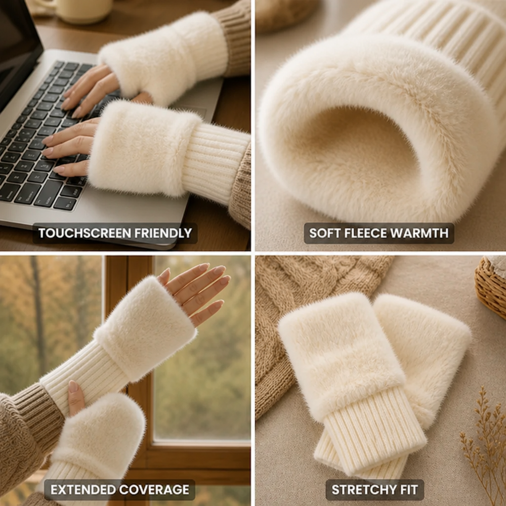 Paar vingerloze winterhandschoenen voor dagelijks gebruik