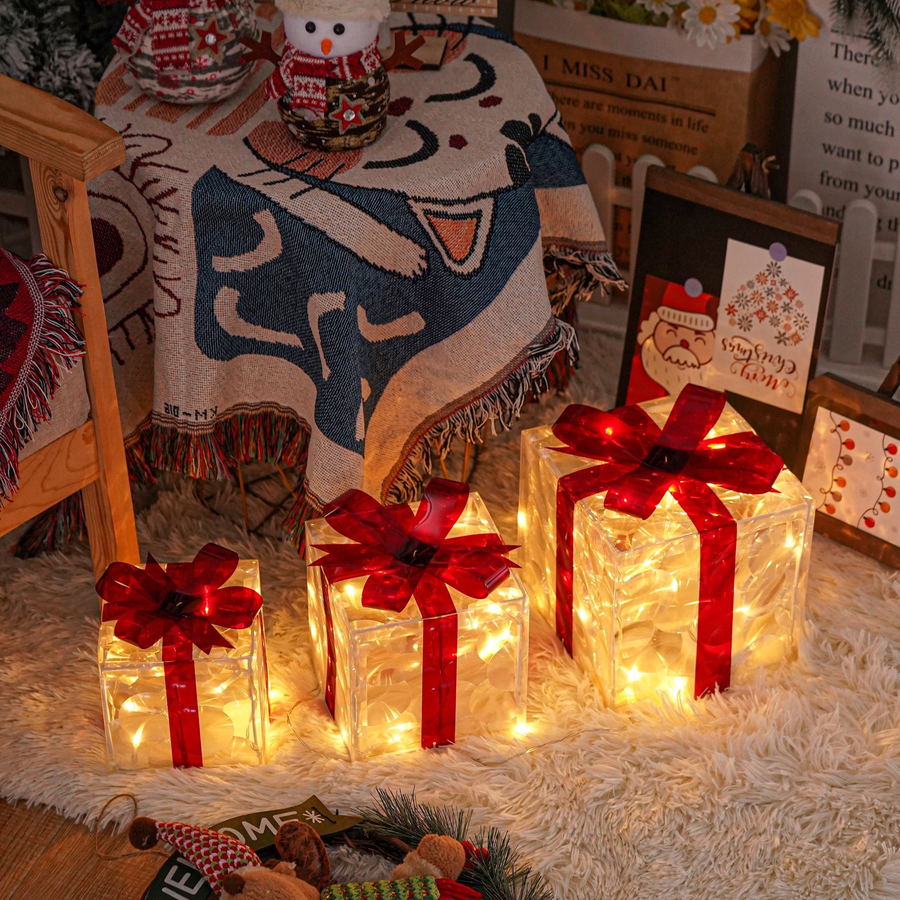 Feestelijke LED Licht Geschenkdoos Set voor Vakantie Decoratie