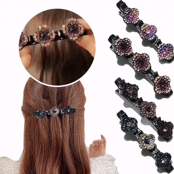 Sprankelende kristallen gevlochten haarspeldenset