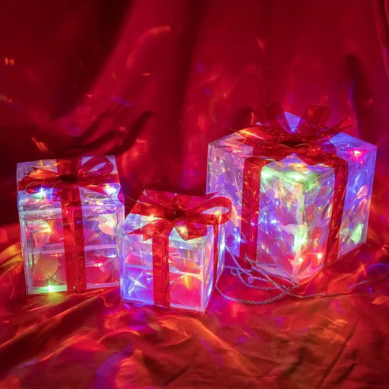 Feestelijke LED Licht Geschenkdoos Set voor Vakantie Decoratie