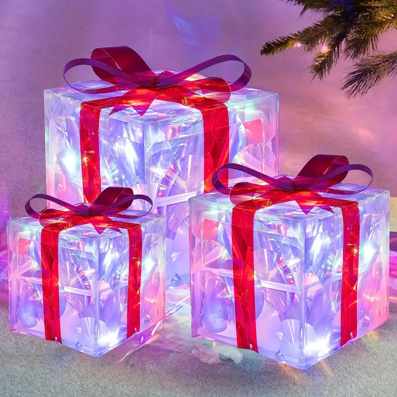 Feestelijke LED Licht Geschenkdoos Set voor Vakantie Decoratie