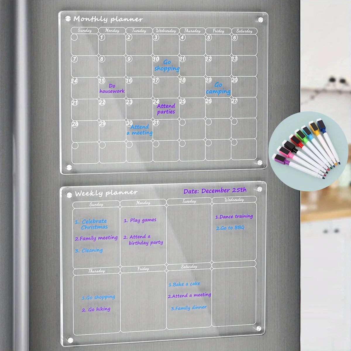 MagnoPlan - Magnetic calendar - includes 4 highlighters [Last-day sale]