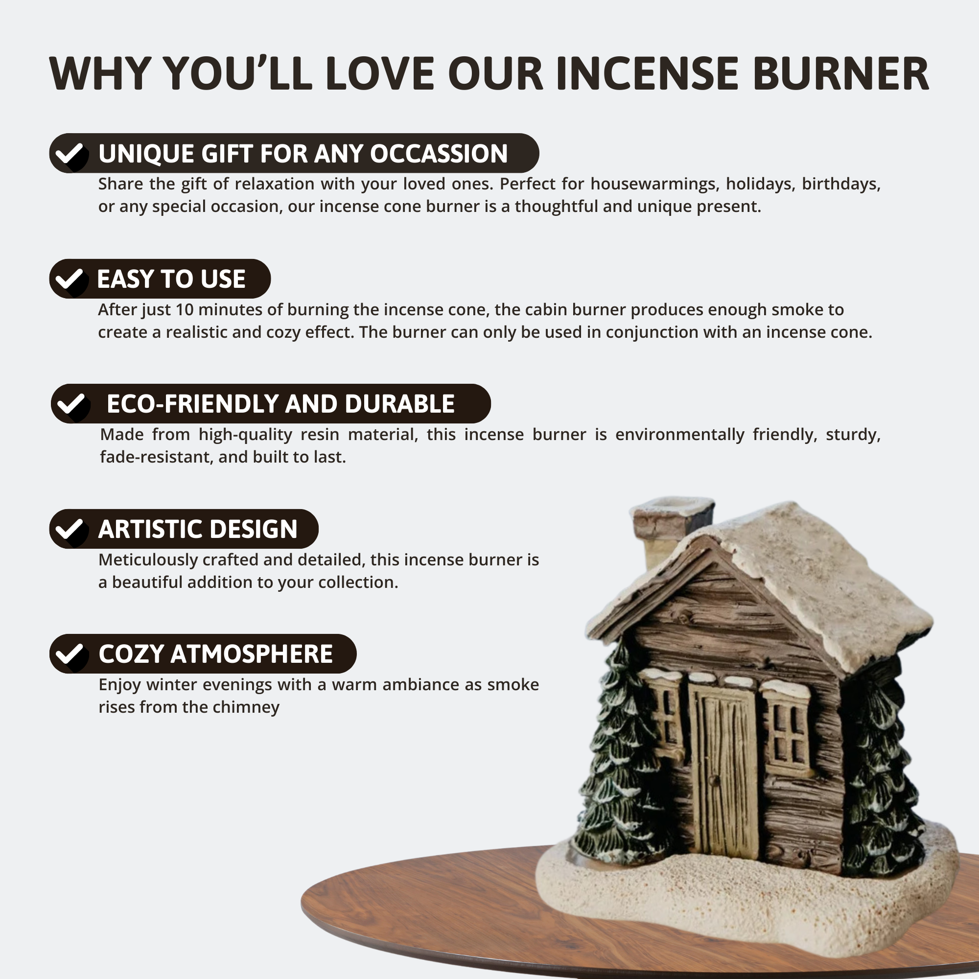 CozyHouse™ - Log Cabin Incense Burner + 2 FREE Incense Cones [Last Day Sale]