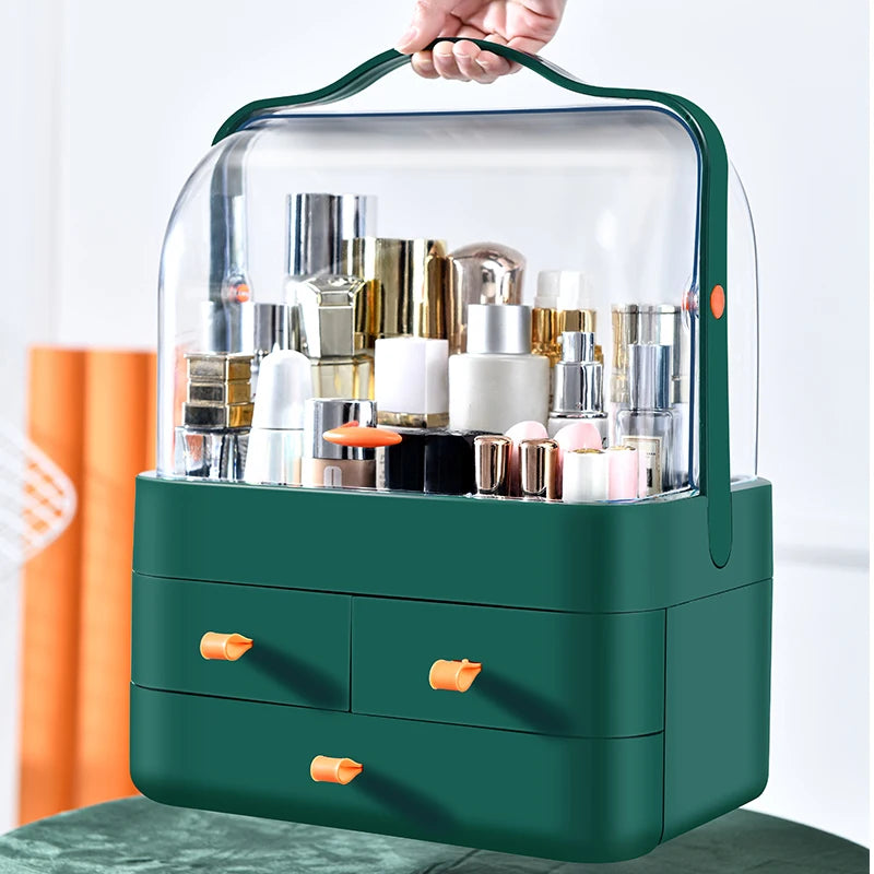 GlowNest™ Draagbare Make-up Organizer met Handgreep en Laden