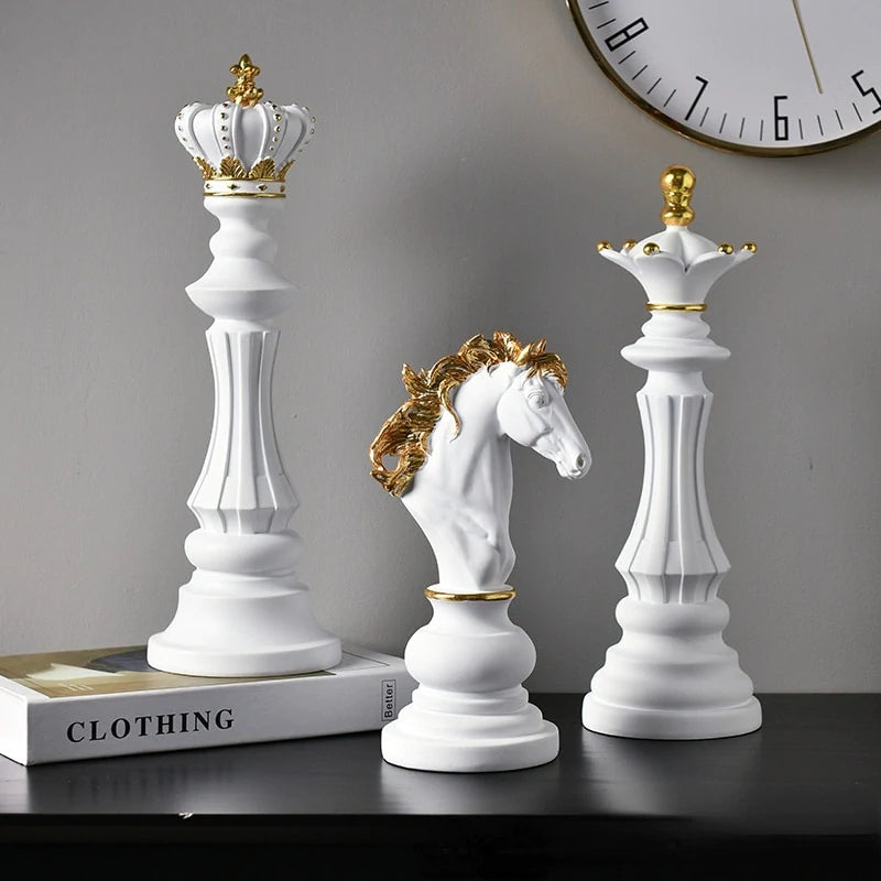 Moderne elegante schaakstuk sculptuur decoratie