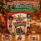 Open adventskalender met dumplingverrassingen voor december