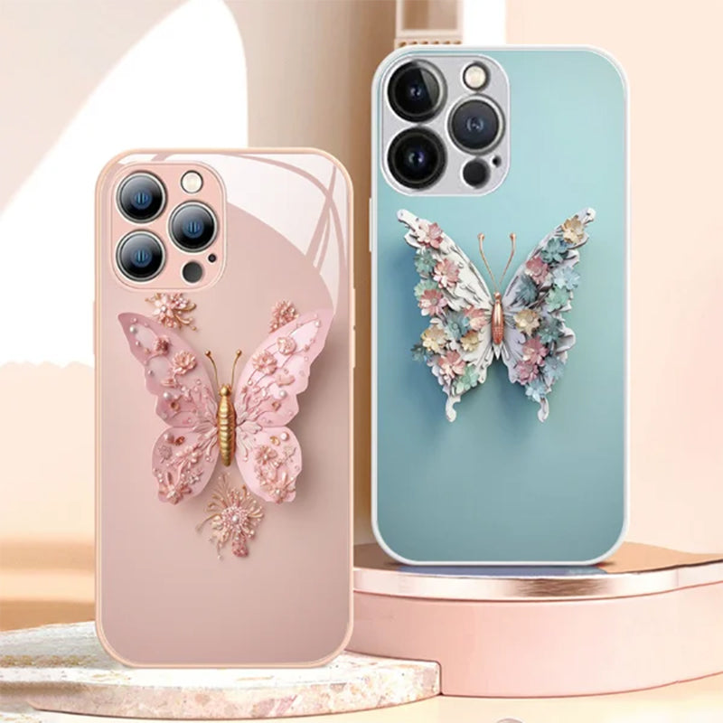 50% OFF | ButterflyCase™ - Flat glass cover with 3D butterfly motif [Last day of sale]