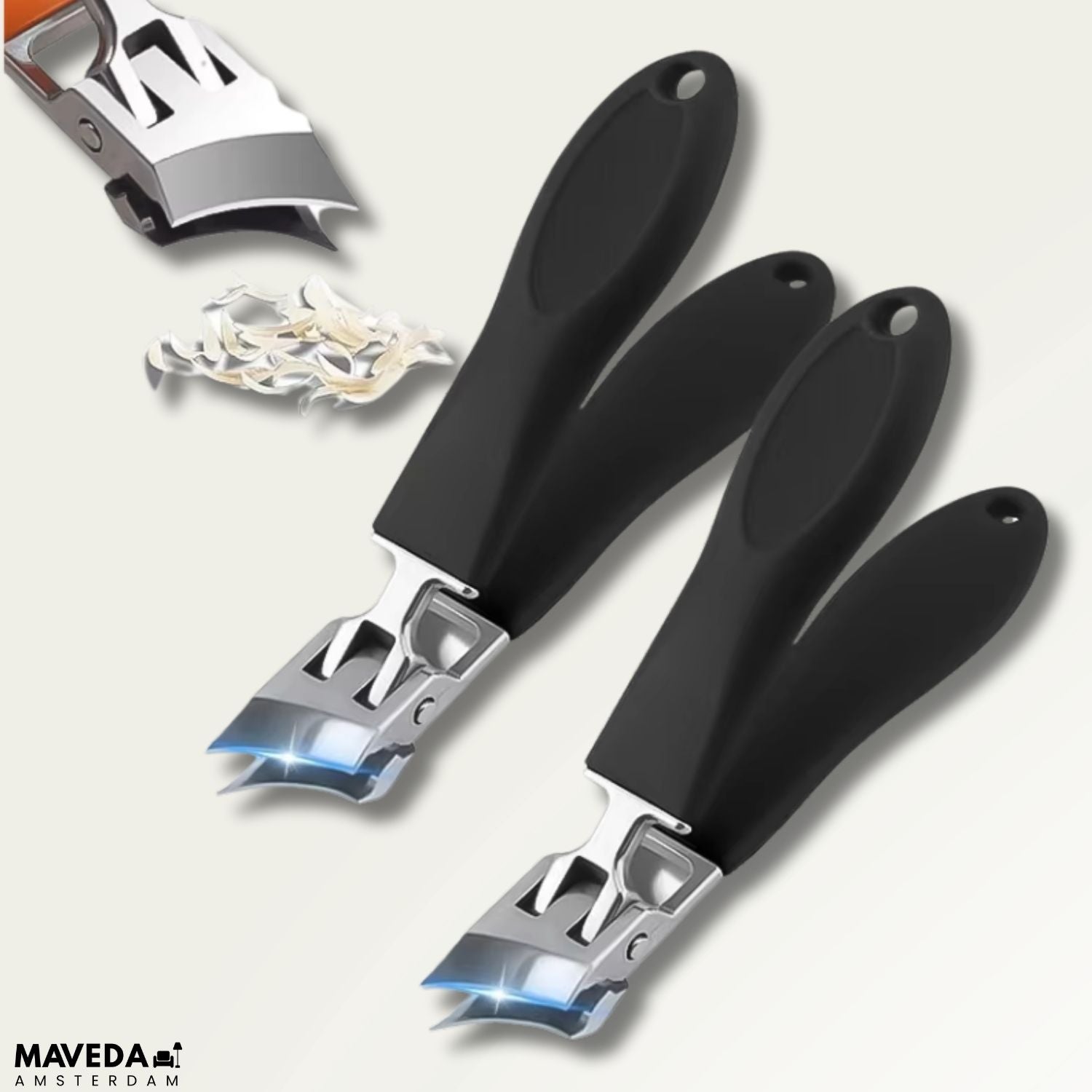WideTrim™ - Wide-opening, splash-proof, angled nail clipper