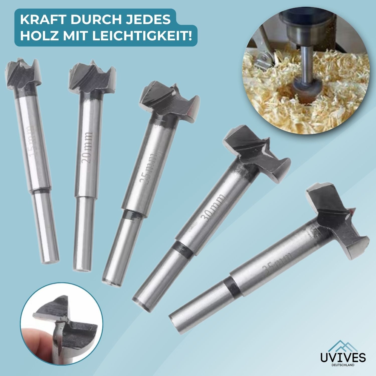 2+3 FREE | BitMaster™ - Forstner Woodworking Bit Set