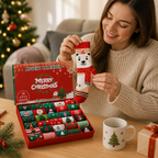 Overzicht van de sokken-adventskalender met kerstmotieven